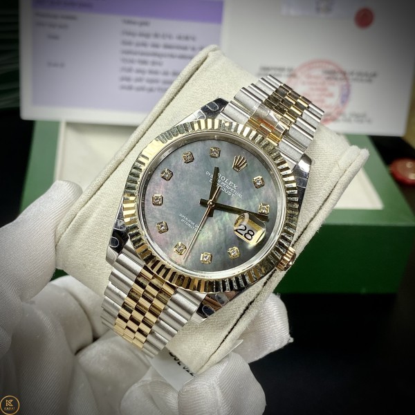 Đồng hồ Rolex Rep 1:1 Datejust 41 126333-0018 Mặt Xà Cừ Bọc vàng vàng