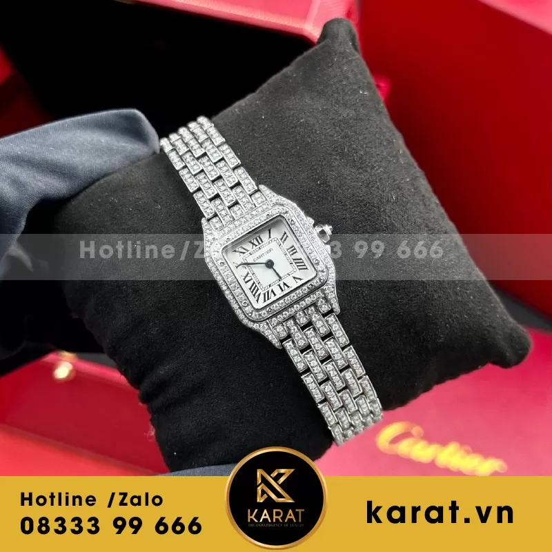 Đồng Hồ Cartier Panthere bản độ full Moissanite Hongkong  • size 23mm & size 27mm