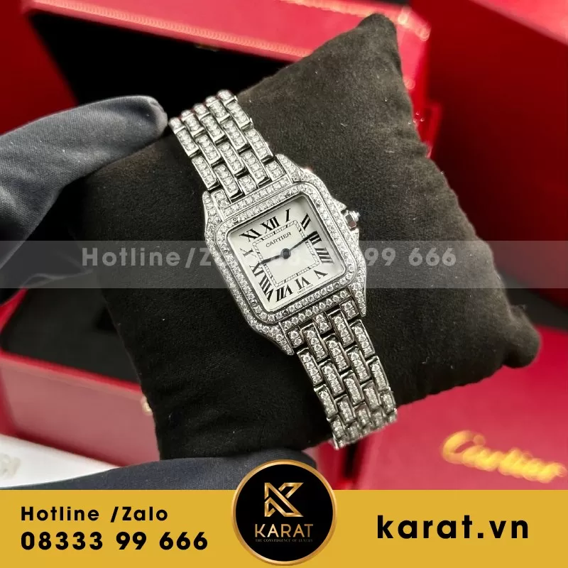 Đồng Hồ Cartier Panthere bản độ full Moissanite Hongkong  • size 23mm & size 27mm