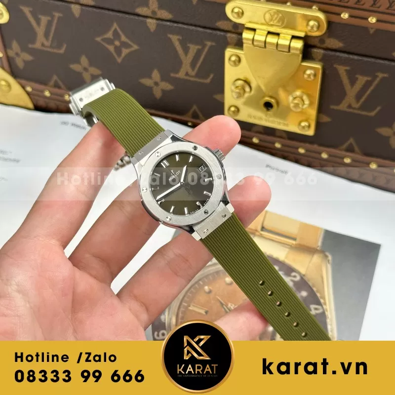 Đồng hồ Hublot Classic Fusion King Gold Replica dành cho nữ màu trắng HB Factory 33mm