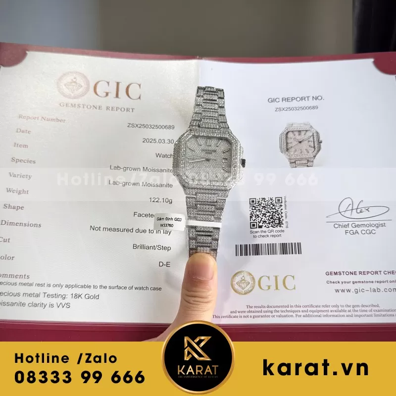 Đồng Hồ Patek Philippe Cubitus 5821 Đính Full Kim Cương Moissanite Hong Kong 45mm 