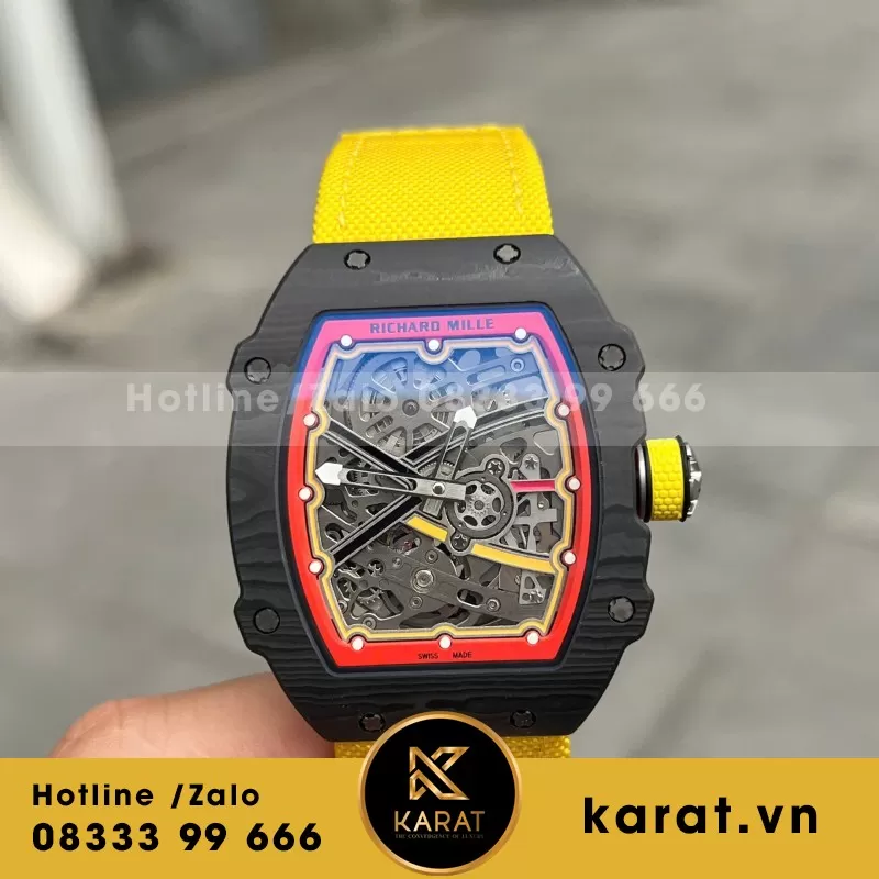 Đồng Hồ Richard Mille Chế Tác RM67-02 Vỏ Carbon Alexander Zverev Extra Flat Replica  38.7×47.52mm