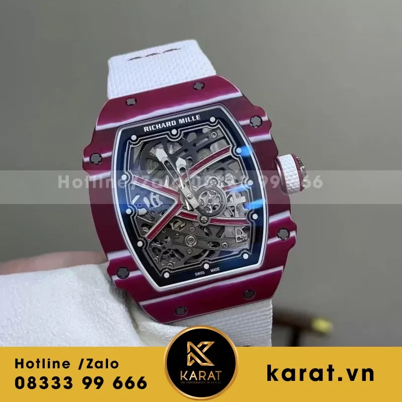 Đồng hồ richard mille RM 67-02 Red carbon TPT vỏ cong bản nâng cấp mới nhất 