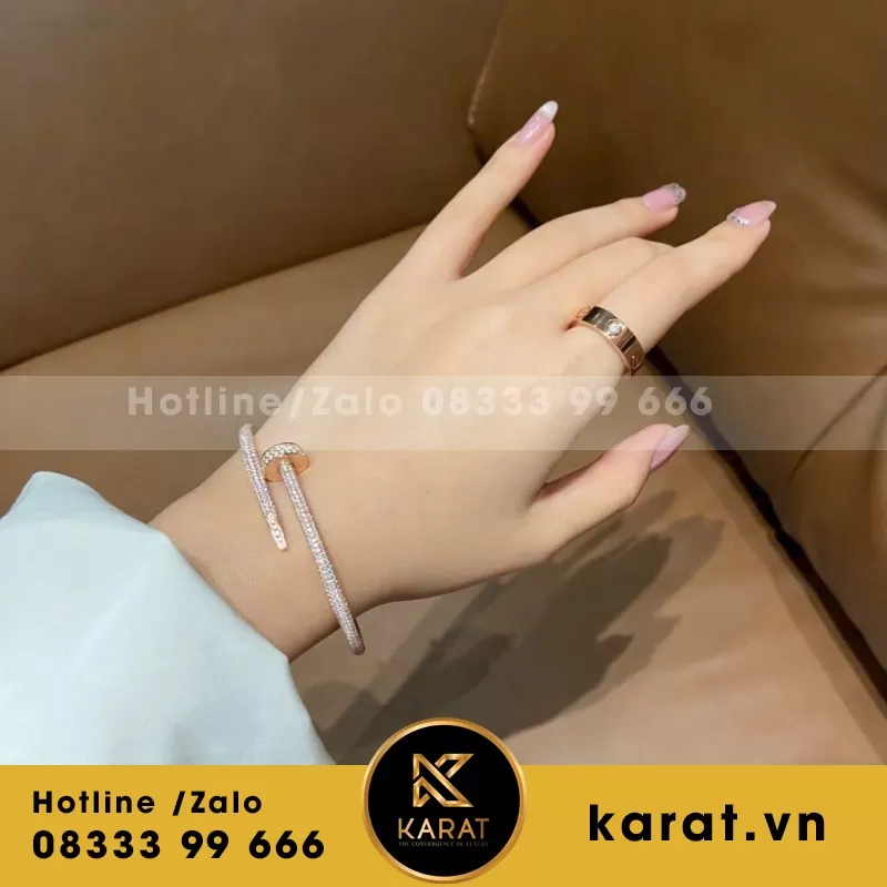 Lắc Tay Thiết Kế Vàng Trắng 10K Moissanite