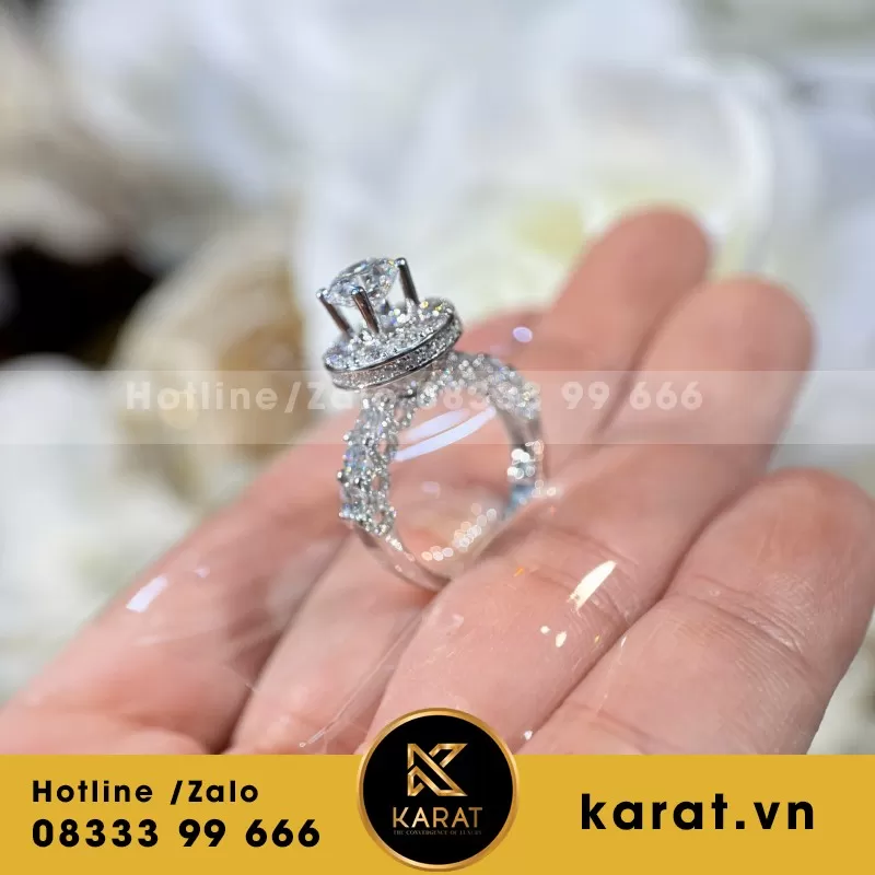 Nhẫn Au585+Diamond Lab+7.2mm lab