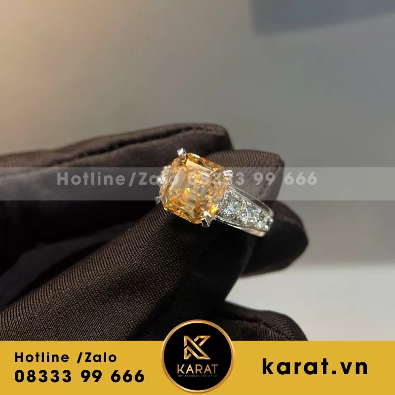 Nhẫn Nữ Thiết Kế Vàng Hồng 18K Moissanite