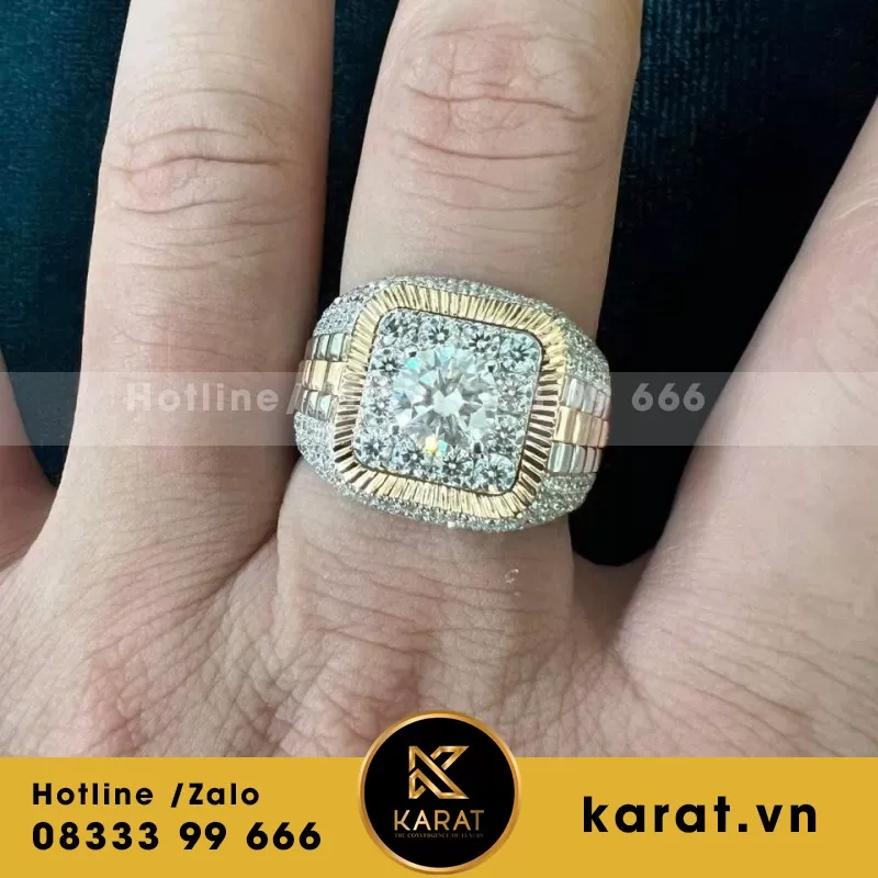 Nhẫn Thiết Kế Rolex Demi Vàng 18K